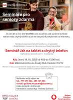 Info Card Seminář pro seniory - Jak na tablet a chytrý telefon